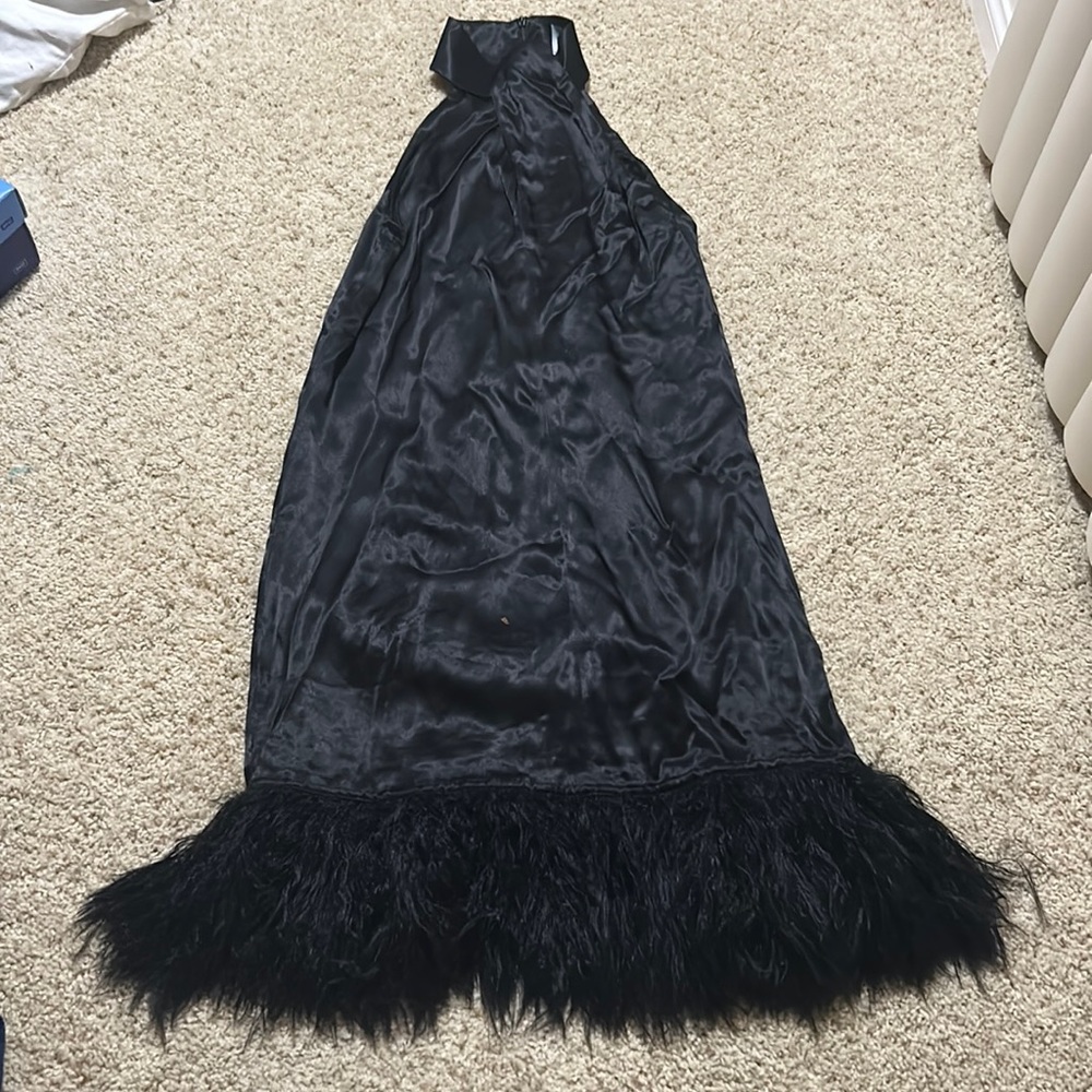 W Black dress w fur nwt BLUE DISTRICT